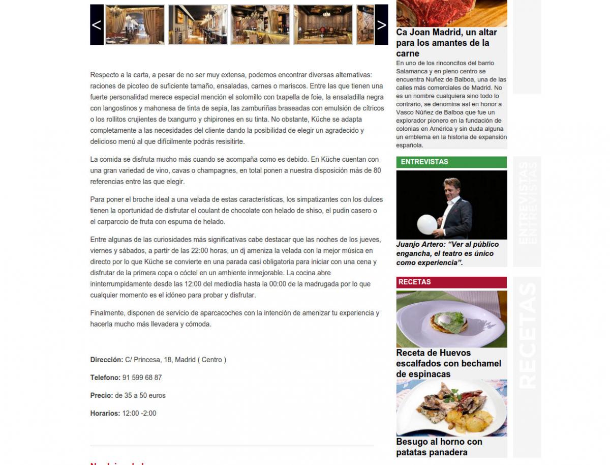 Restaurante Kuche Madrid